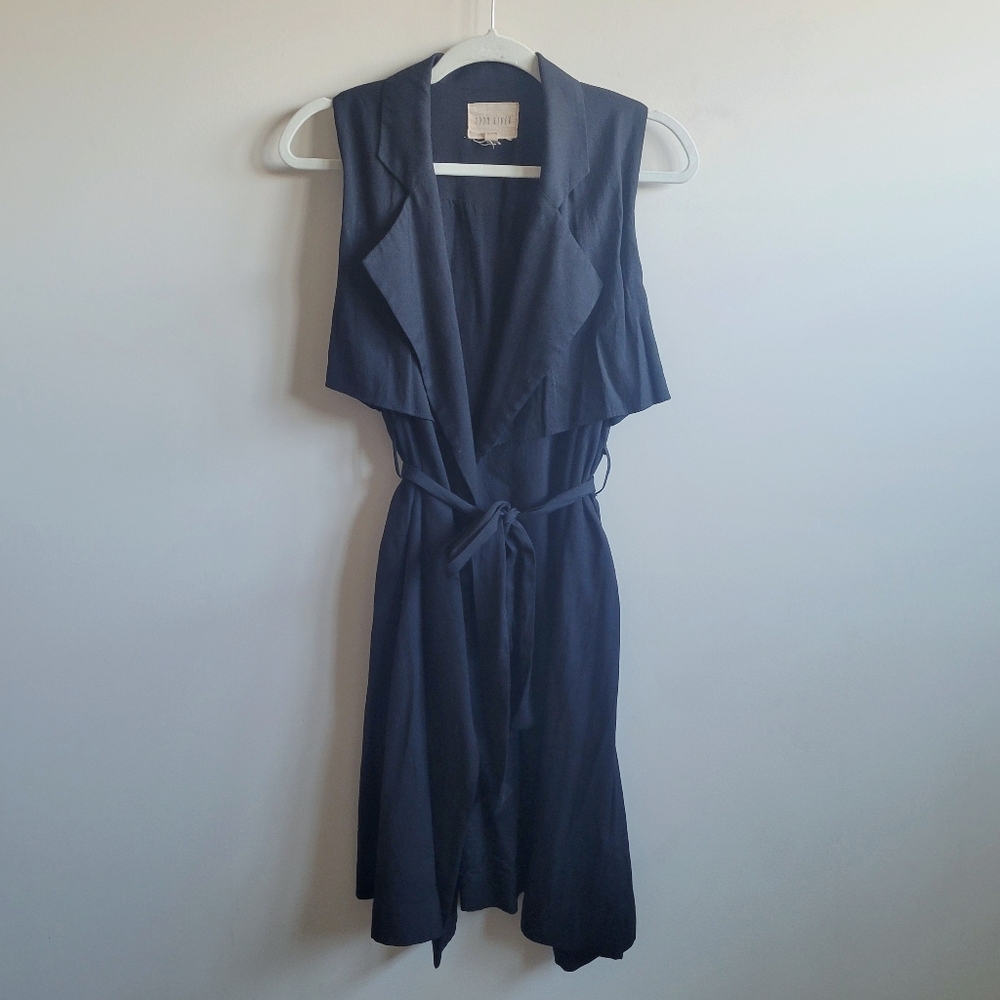 Moon River Sleeveless Wrap Dress Vest in Black